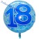 Großer Luftballon zum 18. Geburtstag in transparentem blau, heliumgefüllt