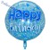 Großer Luftballon zum Geburtstag in transparentem blau, heliumgefüllt