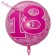 Großer Luftballon zum 18. Geburtstag in transparentem Pink, heliumgefüllt
