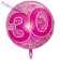 Großer Luftballon zum 30. Geburtstag in transparentem Pink, heliumgefüllt