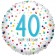 Luftballon aus Folie mit Helium, Confetti Birthday 40, zum 40. Geburtstag