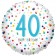 Luftballon zum 40. Geburtstag, Confetti Birthday 40, ohne Helium-Ballongas