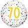 Luftballon aus Folie mit Helium, Confetti Birthday 70, zum 70. Geburtstag