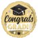 Congrats , runder Luftballon aus Folie in Gold mit Helium Ballongas
