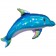 Delfin, irisierend, Luftballon aus Folien mit Ballongas-Helium 