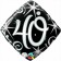 Luftballon zum 40. Geburtstag, Birthday Elegant 40, ohne Helium-Ballongas