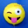 Verrückter Smiley mit Herzaugen, Folienballon, heliumgefüllt