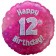 Luftballon aus Folie zum 12. Geburtstag, Rundballon, Mädchen, Zahl 12, inklusive Ballongas