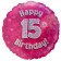 Luftballon aus Folie zum 15. Geburtstag, Rundballon, Mädchen, Zahl 15, inklusive Ballongas