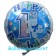 Luftballon Happy 1st Birthday, blau, holografisch 