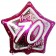Luftballon aus Folie mit Helium, Happy Birthday Pink Star 70 zum 70. Geburtstag