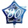 Folienballon Blue Star, Happy 80th Birthday, heliumgefüllt