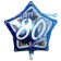 Folienballon Blue Star, Happy 80th Birthday, heliumgefüllt