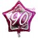 Folienballon Pink Star, Happy 90th Birthday, heliumgefüllt