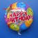 Luftballon aus Folie, Happy Birthday, gefüllt