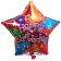 Geburtstags-Luftballon Stern, Happy Birthday Colors, ohne Helium-Ballongas