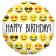 Happy Birthday, Luftballon zum Geburtstag mit Emojis