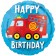 Happy Birthday Feuerwehrauto, Luftballon aus Folie mit Helium