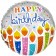 Geburtstagskerzen Happy Birthday, holografischer Luftballon zum Geburtstag mit Helium