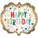 Happy Birthday Gold Satin Dots zum Geburtstag, ohne Helium