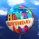 Folienballon Happy Birthday Geburtstagskerzen inklusive Helium