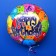 Folienballon Happy Birthday mit bunten Luftballons inklusive Helium