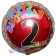 Luftballon aus Folie zum 2. Geburtstag, Happy Birthday Milestone 2, inklusive Ballongas