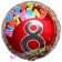 Luftballon aus Folie zum 8. Geburtstag, Happy Birthday Milestone 8, inklusive Ballongas