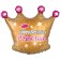 Happy Birthday Princees Geburtstagsballon, goldene Krone, Shape