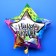 Folienballon zum Geburtstag Stern, bunt, ungefüllt