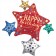 Happy Birthday Geburtstagsballon, Satin Star Cluster Shape