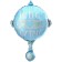 Babyrassel Folienballon in Hellblau, heliumgefüllt
