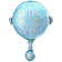 Luftballon zur Geburt und Taufe, Baby Boy Rassel, ungefüllt