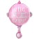 Babyrassel Folienballon in Rosa, heliumgefüllt