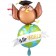 Hello World Globus Luftballon aus Folie ohne Helium Ballongas