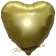 Herzluftballon aus Folie, Matt Gold, Satinglanz, mit Ballongas-Helium