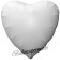 Herzluftballon aus Folie, Matt Weiß, Satinglanz, mit Ballongas-Helium