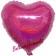 Holografischer Herzluftballon aus Folie, Fuchsia, mit Ballongas Helium