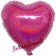 Holografischer Herzluftballon aus Folie in Fuchsia