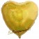 Holografischer Herzluftballon aus Folie, Gold, mit Ballongas Helium