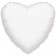 Herzluftballon aus Folie, Weiß, 43 cm