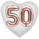 Luftballon Herz Jumbo 50, rosegold mit 3D-Effekt zum 50. Geburtstag