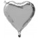 Silberner Jumbo Herzballon, 61 cm, heliumgefüllt