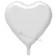 Weißer Herzluftballon, Jumbo, 61 cm