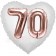 Luftballon Herz Jumbo 70, rosegold mit 3D-Effekt zum 70. Geburtstag