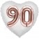 Luftballon Herz Jumbo 90, rosegold mit 3D-Effekt zum 90. Geburtstag