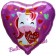 Love You Einhorn, Herzluftballon aus Folie mit herzchen, ohne Helium