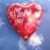 Folienballon, Jumbo Red Hearts Ilove You, gefüllt
