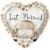 Just Married Auto Gold, Herzballon zur Hochzeit, Folienballon inklusive Helium