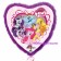 My Little Pony mit Rahmen aus Federn, Jumbo Herzluftballon aus Folie mit Helium